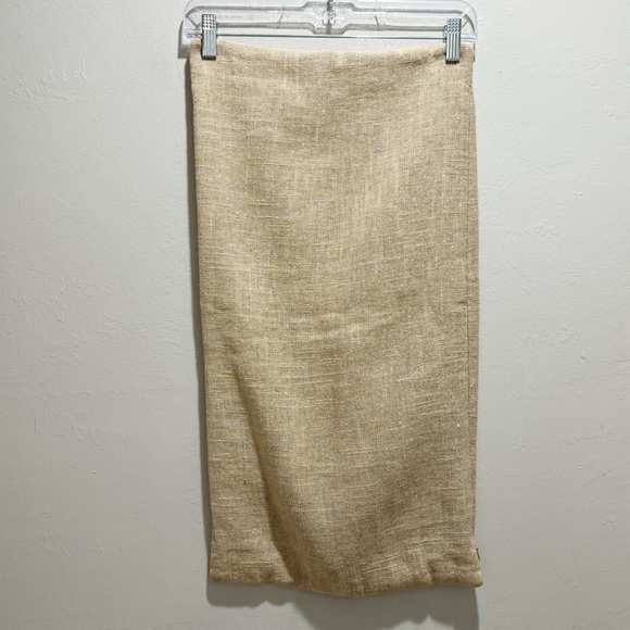 DOMAIN Beige Metallic Linen Blend Accent Lumbar Pillow Cover MR & MRS 13” X 26” - Picture 4 of 6